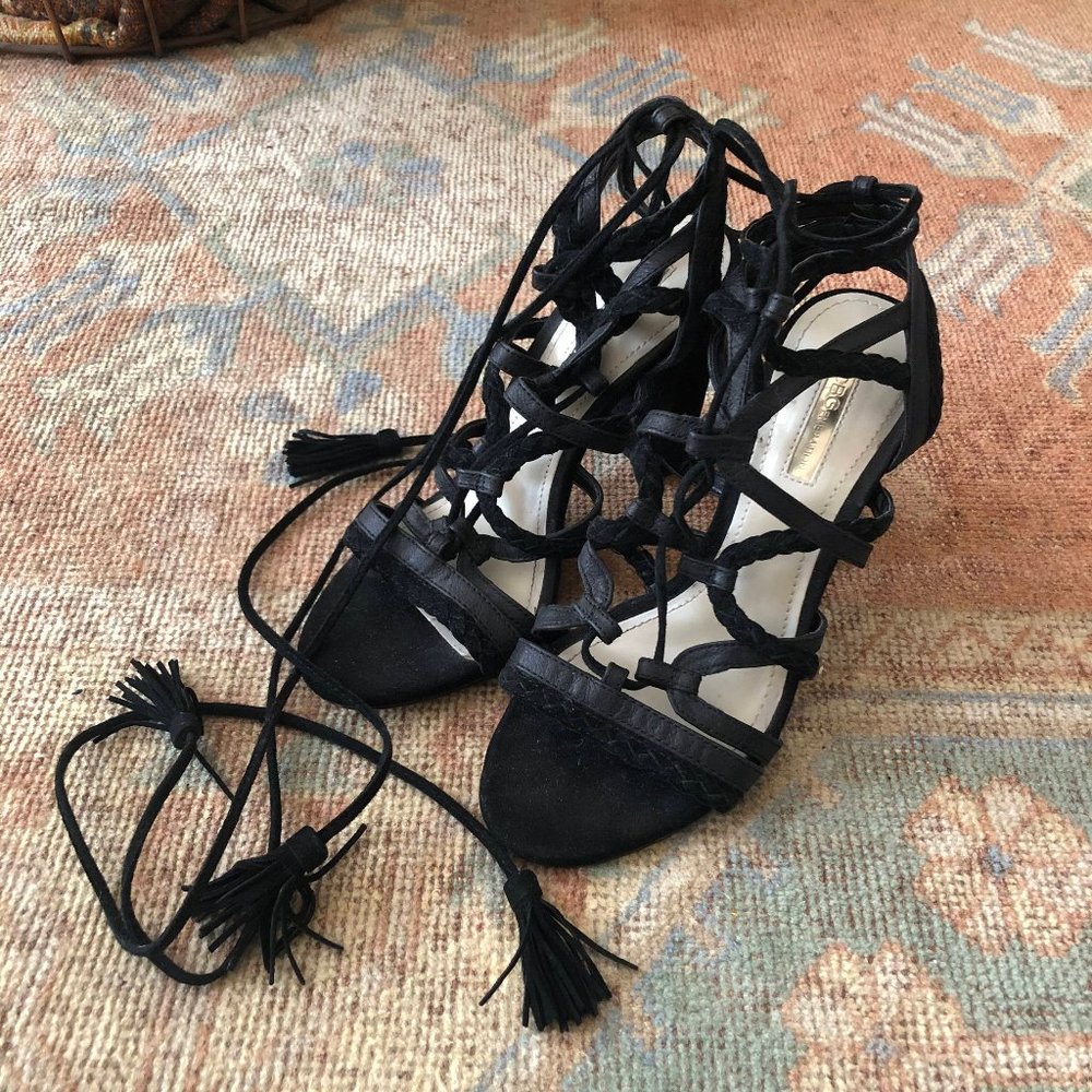 BCBG Generation Black Suede Heels - 7.5
